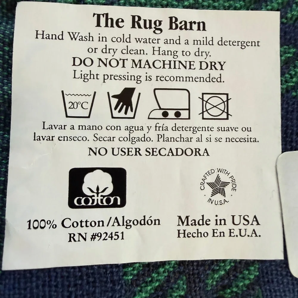 VTG The Rug‎ Barn Placemats Set of 4 Navy Green Blackwatch Plaid Cotton New!